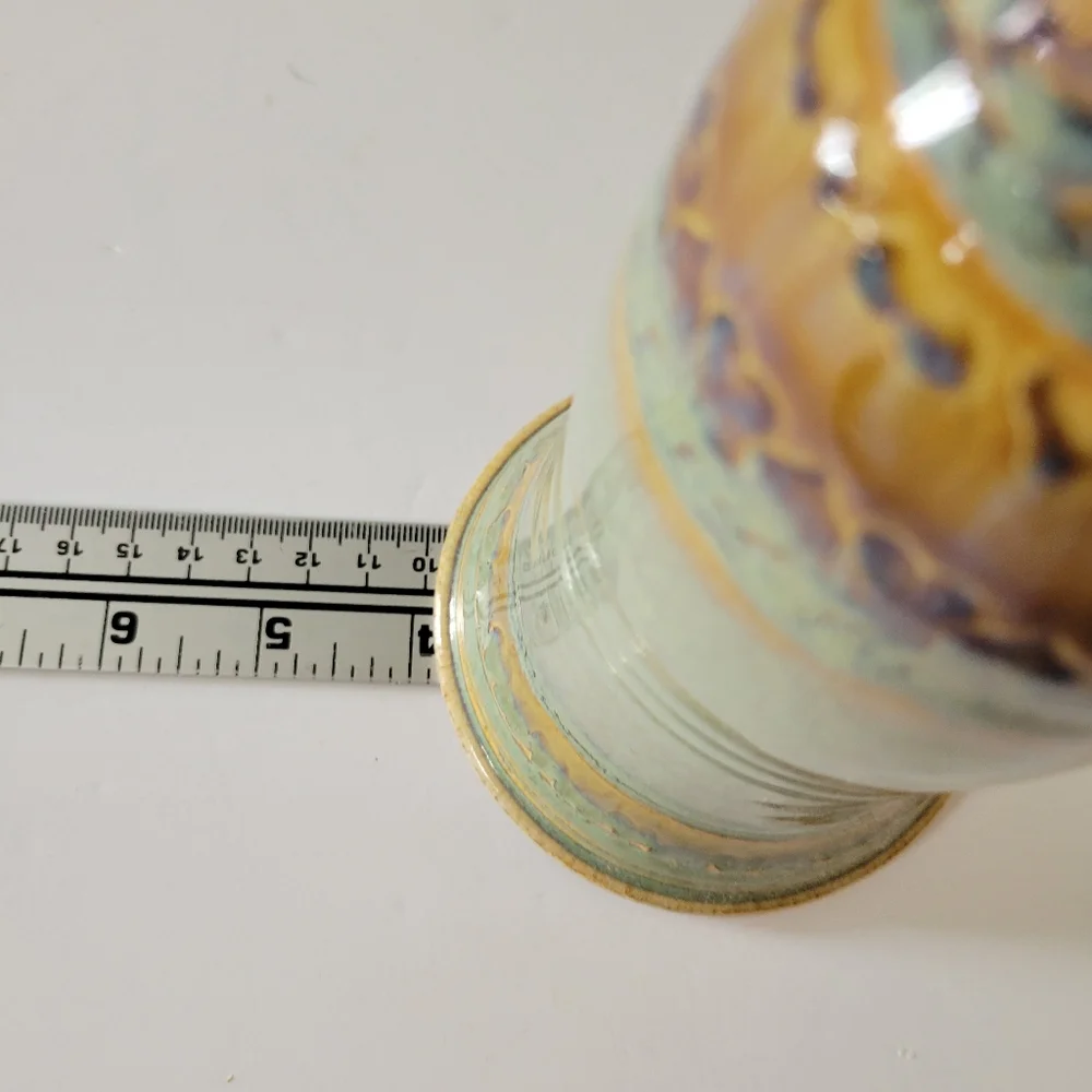 Dubin Art Pottery Vase Embossed Hearts